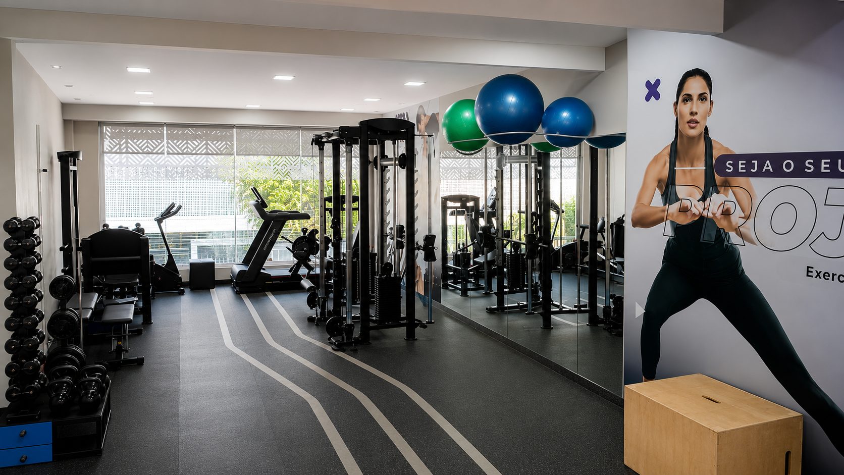 Sala de exercícios terapêuticos do Instituto Moacyr Bueno — equipamentos modernos em Recife